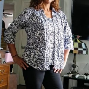 Women's Zebra Print 212 Collection Top Blazer Set